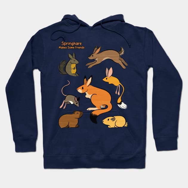 Springhare Makes Some Friends Hoodie by DeguArts